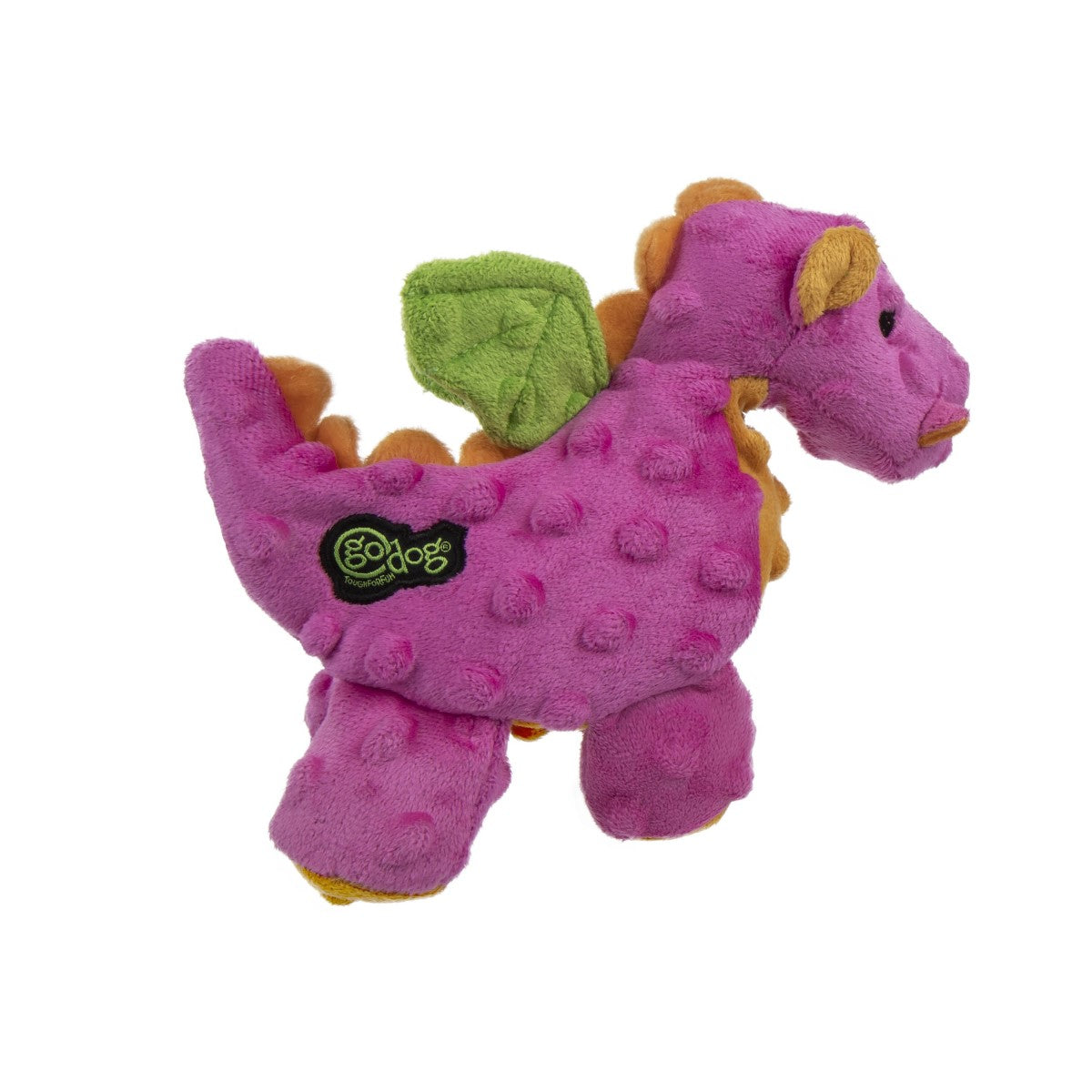 goDog Dragons Squeaky Plush Dog Toy Pink Small