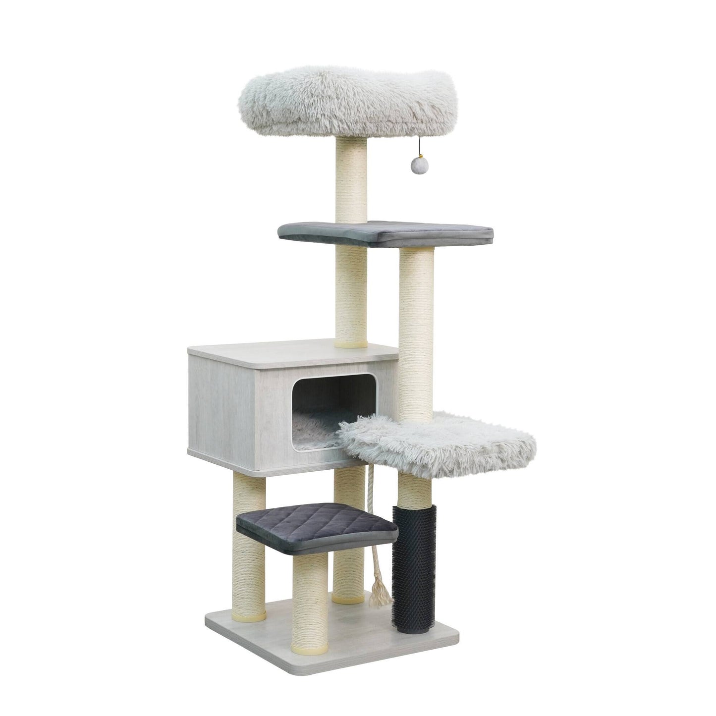 Kasio 6-Level Modern and Minimalistic Cat Tree with Premium Shag Fur