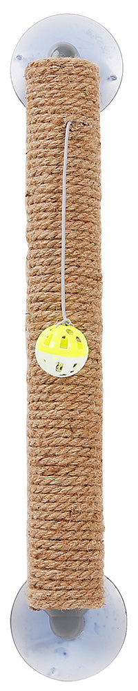 Pet Life'Stick N' Claw' Sisal Rope and Toy Suction Cup Stick Shaped Cat Scratcher