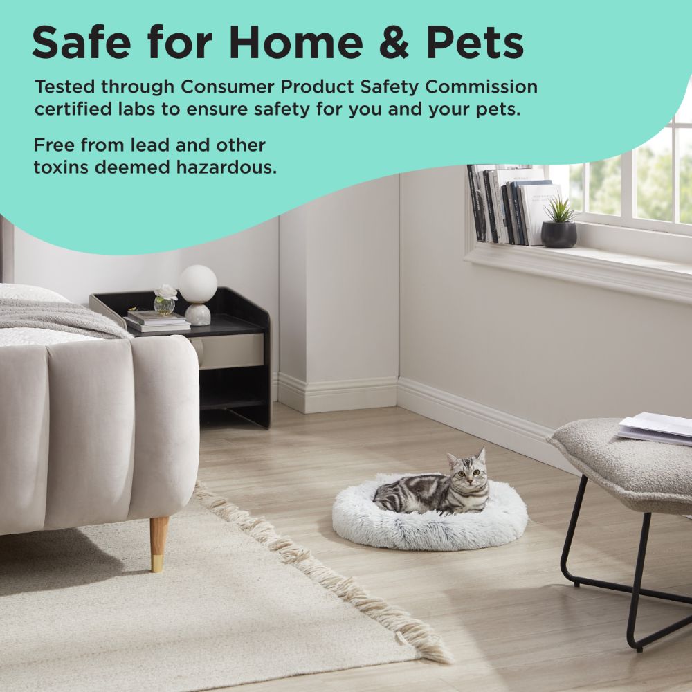 Calming Oval Cat Bed, Frost, 21X19