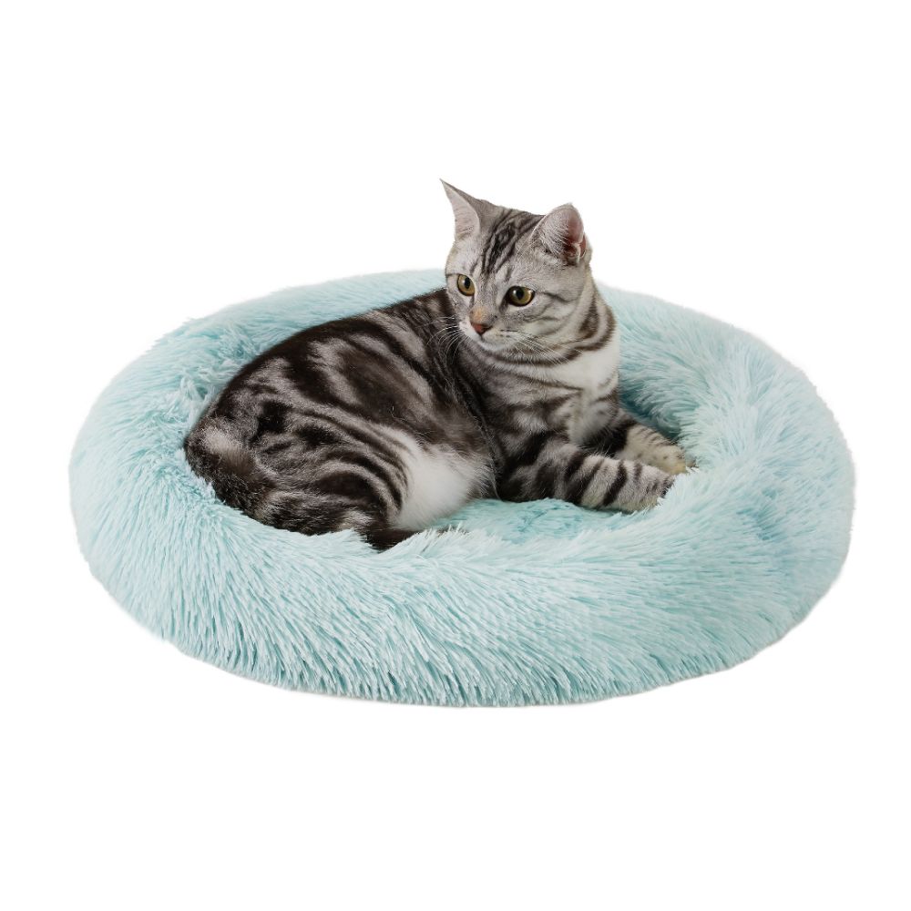 Calming Oval Cat Bed, Baby Blue, 21X19