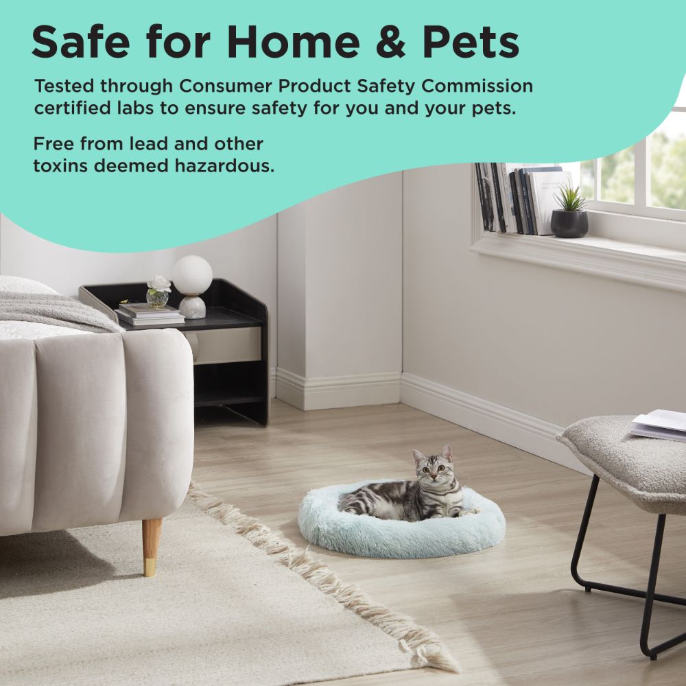 Calming Oval Cat Bed, Baby Blue, 21X19