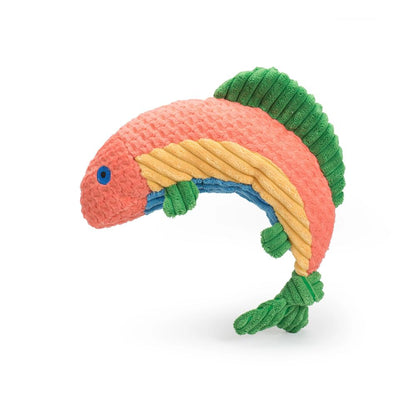 Raucous Rainbow Trout Knottie Plush Dog Toy