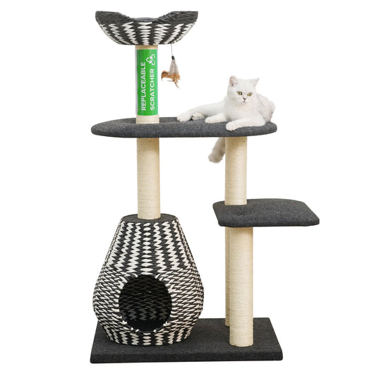 Petpals Ace Natural Aesthetic, Handwoven, Eco-Friendly, Sustainable Large Cat Tree