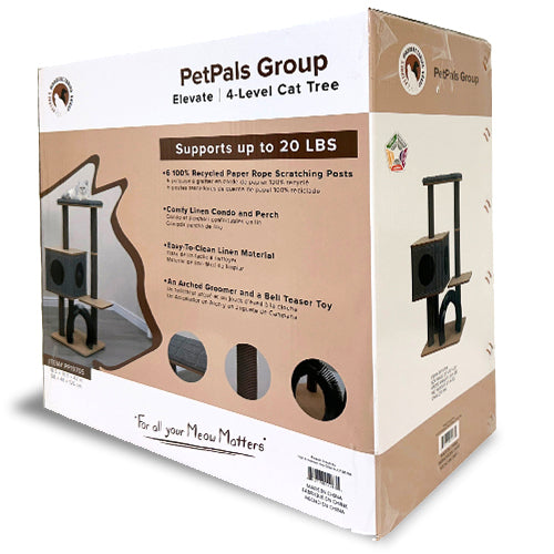 Petpals, Elevate Minimalistic Design Wooden Medium Cat Tower
