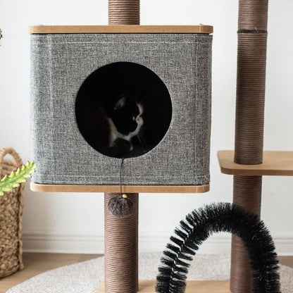Petpals, Elevate Minimalistic Design Wooden Medium Cat Tower