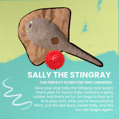 Sally the Stingray - 21" Plush Toy w/Rubber Spikey Ball