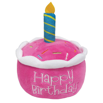 fouFIT Birthday Cake Plush Toy with Hidden Squeaker - Case of 3