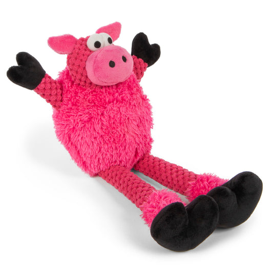 goDog Checkers Skinny Pig w/Chew Guard Plush Dog Toy Small