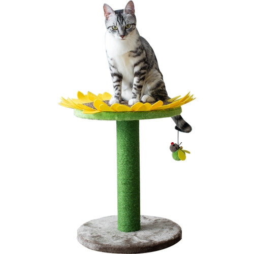 Catry Cat Sunflower Tree Bed - Sisal Covered 2 in 1 Climbing Activity Tower