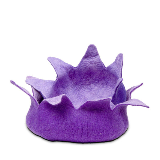 Wool Pet Basket, Petals, Purple
