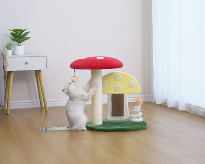 PetPals Apartment-Sized Magical Mushroom Cat Perch - 20"H, 2 Level, Medium, Moultrie