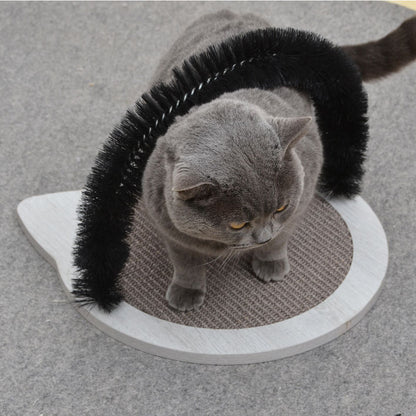 PetPals Minimalist Design of Cat Scratching Pad with Arch Cat Groomer Hair Grooming Brush - Nifty, Medium