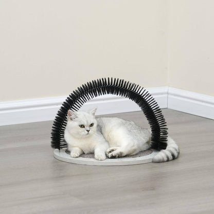 PetPals Minimalist Design of Cat Scratching Pad with Arch Cat Groomer Hair Grooming Brush - Nifty, Medium