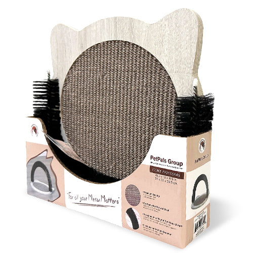 PetPals Minimalist Design of Cat Scratching Pad with Arch Cat Groomer Hair Grooming Brush - Nifty, Medium