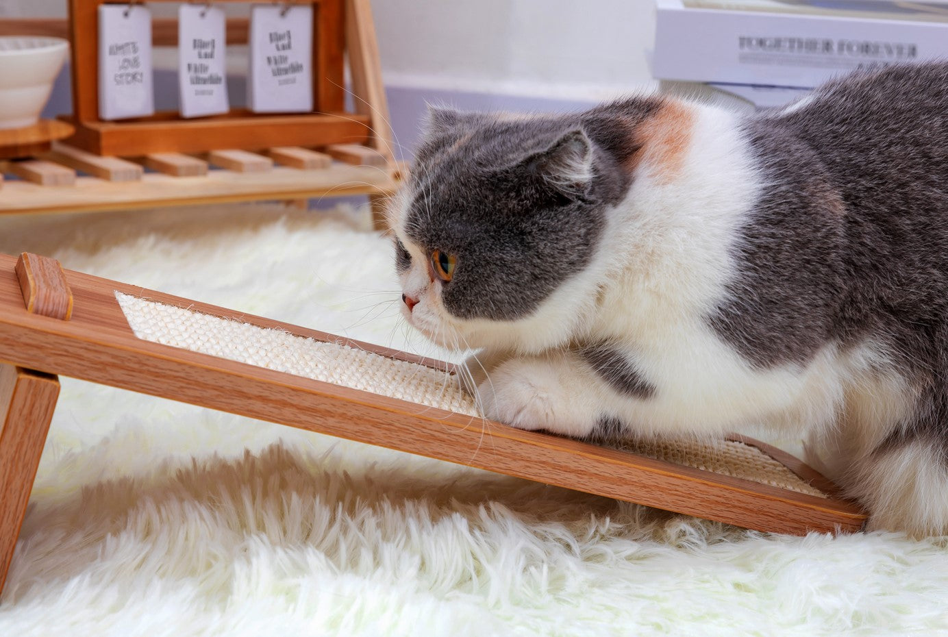 Petpals Highland Laminated Wood and Natural Sisal Scratching Pad