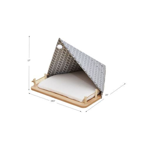 PetPals Group Camping Ground Tent-Style pet Bed with Soft Plush Cusion
