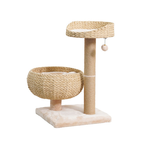 PetPals Cozy V2 Natural Aesthetic Handwoven, Eco-Friendly Cat Tree