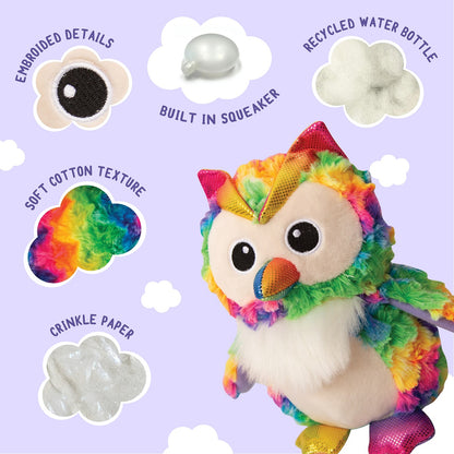 SnugArooz Hootie the Owl Plush Dog Toy 8"