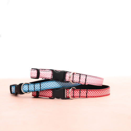 Herringbone Cat Collars -- 15 colors - Breakaway Buckle