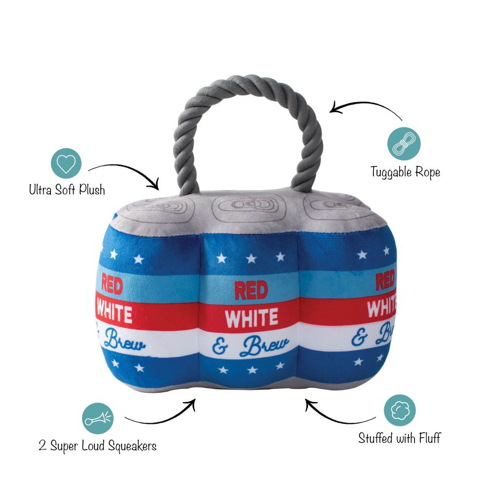 Star Spangled Beer Plush Dog Toy