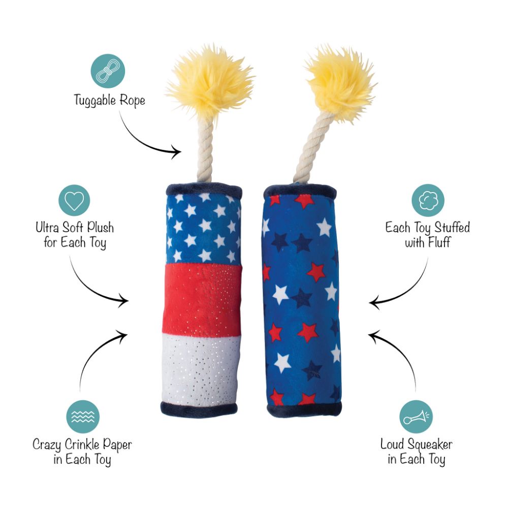 Sparkle On Plush Dog Toys Set Of 2