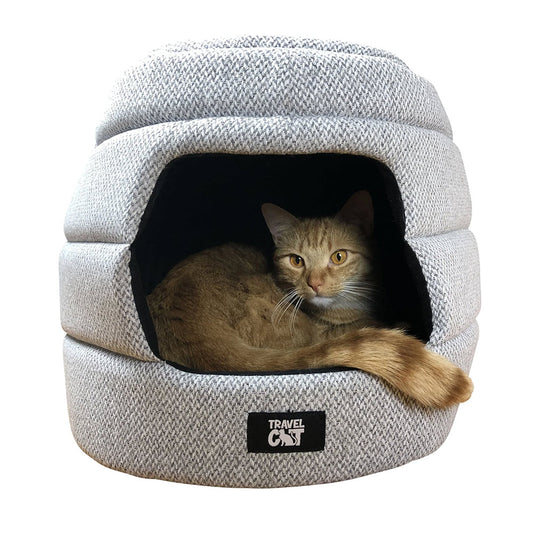 "The Meowbile Home" Convertible Cat Bed & Cave
