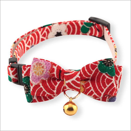Matsuri Bow Tie Cat Collar (Red)