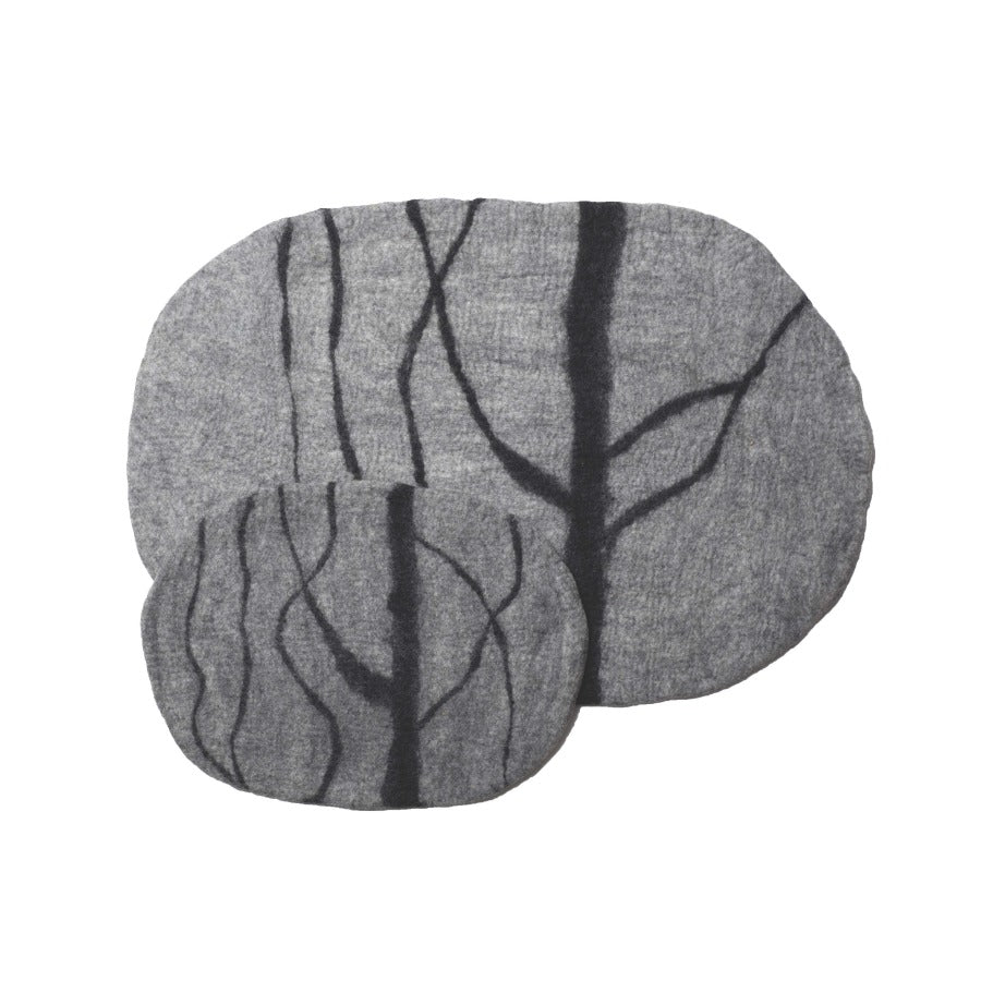 Wool Pet Mat, Riverstone, Light Grey