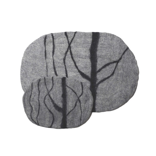 Wool Pet Mat, Riverstone, Light Grey
