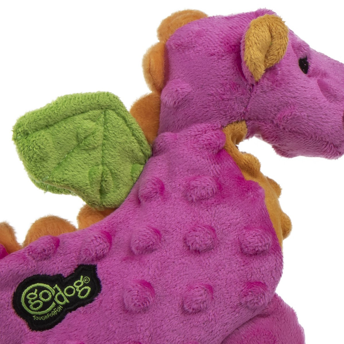 goDog Dragons Squeaky Plush Dog Toy Pink Small