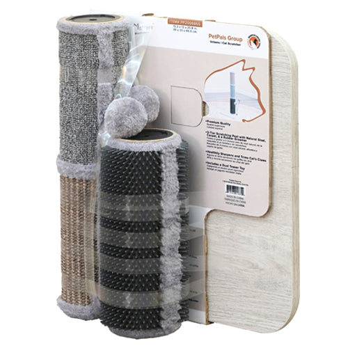 PetPals Durable Cat Scratching Posts with Rubber Massage and Cat Teaser ball - Urbane, Medium