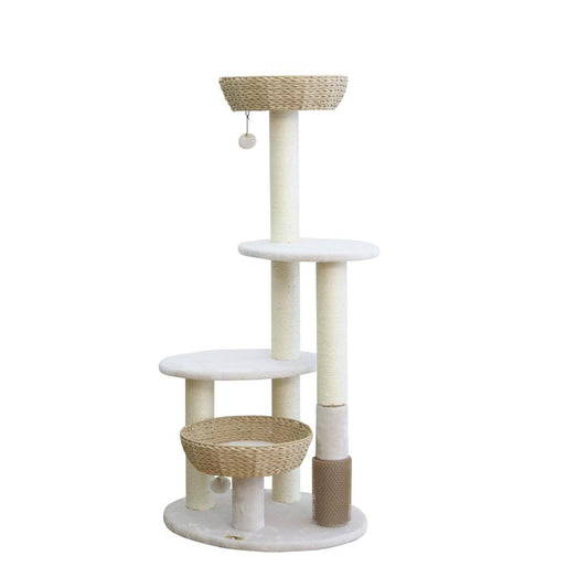 PetPals Boho Chic Style Handwoven Cat Tree, Eco-Friendly & Sustainable Cat Tower - Pharaoh V2, Large