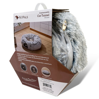 PetPals Cat Tunnel, Premium Tunnel for Large Cat, 2-in-1 Cat Tunnel, Fluffy Cat Tunnel with Cat Bed & Toys