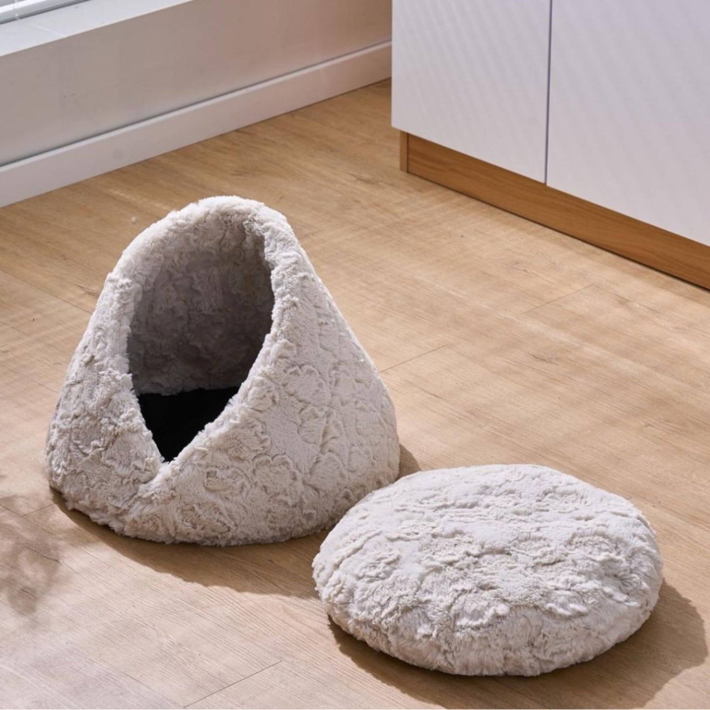 PetPals Anxiety Calming Cat Bed, Installed into Cat Tree, Multi-Purpose & Washable Kitten Bed - Rose Cradle