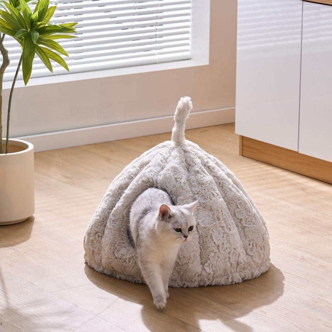 PetPals Anxiety Calming Cat Bed, Installed into Cat Tree, Fully Covered & Washable Kitten Bed - Rose Hut