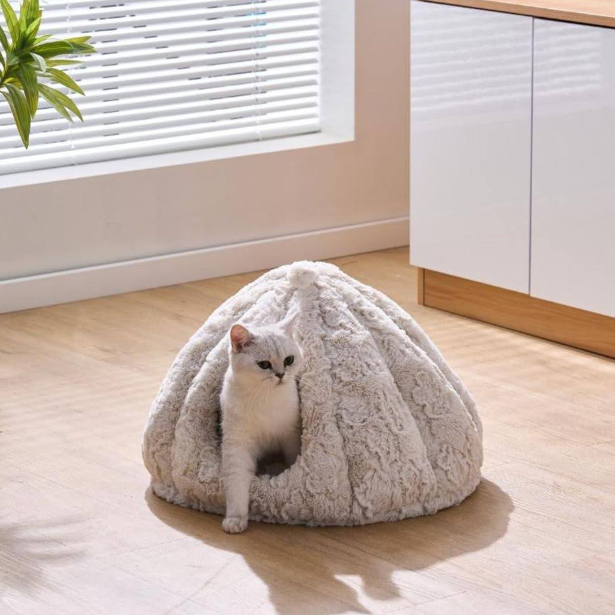 PetPals Anxiety Calming Cat Bed, Installed into Cat Tree, Fully Covered & Washable Kitten Bed - Rose Hut