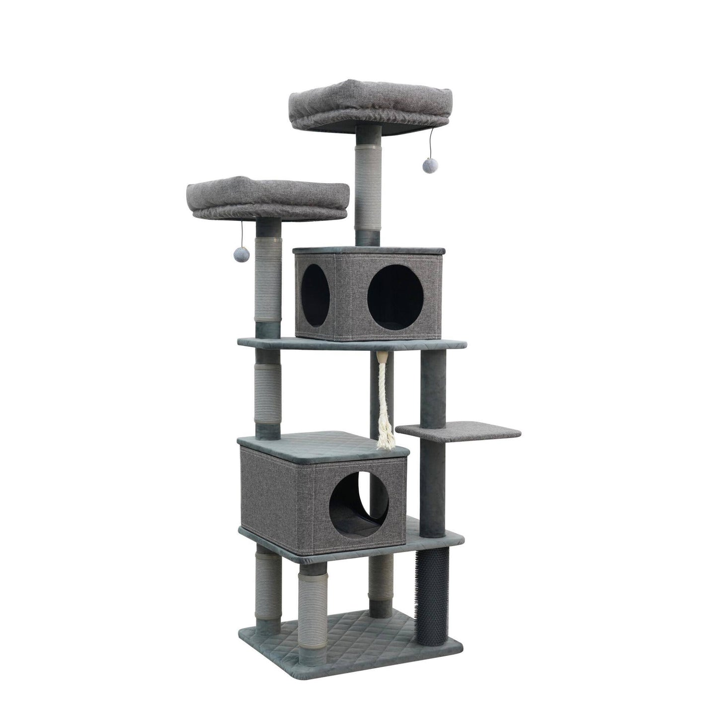 Catry Stella 6 Level Quilted Velvet Large Cat Tree With Condo