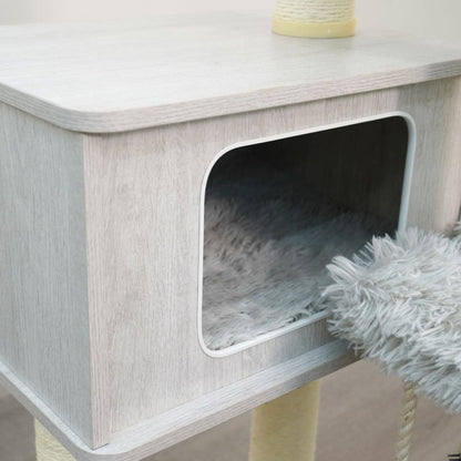 Kasio 6-Level Modern and Minimalistic Cat Tree with Premium Shag Fur