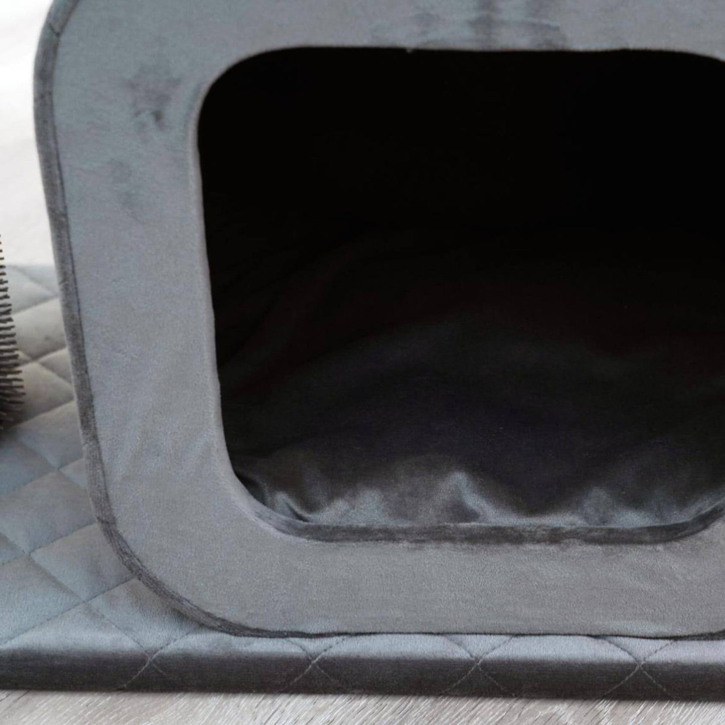 Catry Eclipse 2-Level Modern Apartment-Sized Cat Tree with Condo and Rubber Groomer