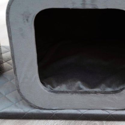 Catry Eclipse 2-Level Modern Apartment-Sized Cat Tree with Condo and Rubber Groomer