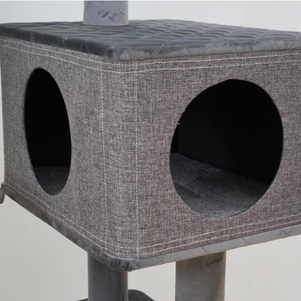 Catry Yara 5 Level Large Cat Tree With Linen Condo