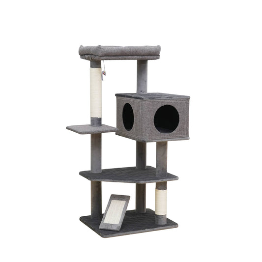 Catry Yara 5 Level Large Cat Tree With Linen Condo