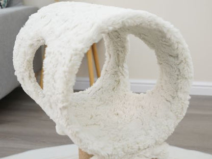 PetPals Minimalistic Fished Shaped Cat Perch - 28"H, 2 Level, Medium, Space Needle