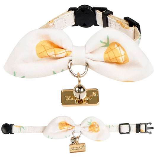 Touchcat  Pineapple Patterned Designer Cat Collar - Yellow