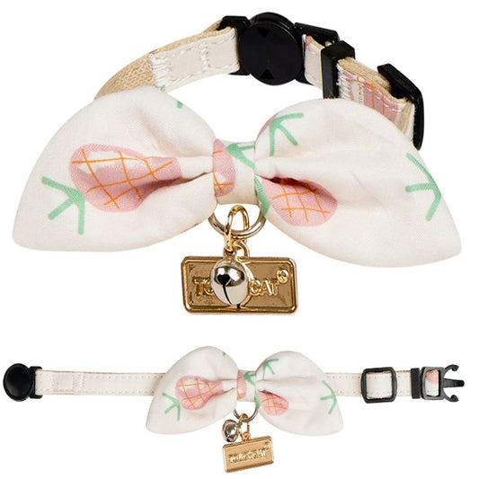 Touchcat  Pineapple Patterned Designer Cat Collar - Pink