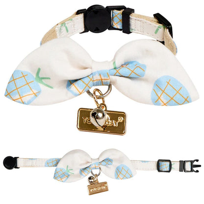 Touchcat  Pineapple Patterned Designer Cat Collar - Blue