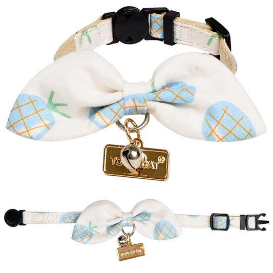 Touchcat  Pineapple Patterned Designer Cat Collar - Blue