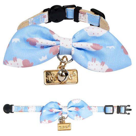 Touchcat  Shepherd Patterned Designer Cat Collar - Baby Blue