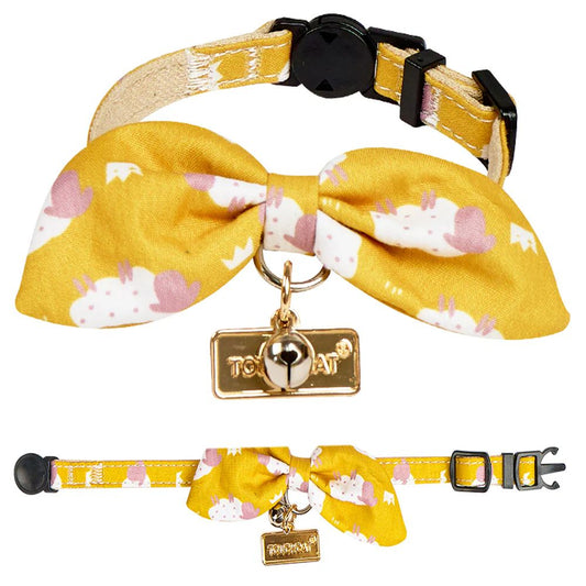 Touchcat  Shepherd Patterned Designer Cat Collar - Yellow